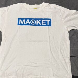Market White and Blue Short Sleeve Tee